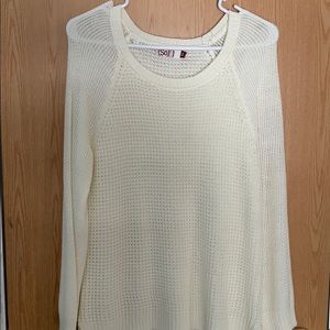 White knitted sweater